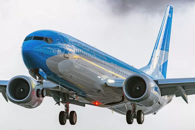 Aerolíneas Argentinas incorporó una flamante unidad 737 MAX.