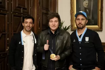 El presidente Javier Milei junto a "Maligno" Torres.