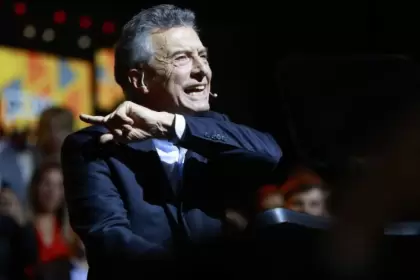 El expresidente, Mauricio Macri, en el acto de relanzamiento del PRO en La Boca.