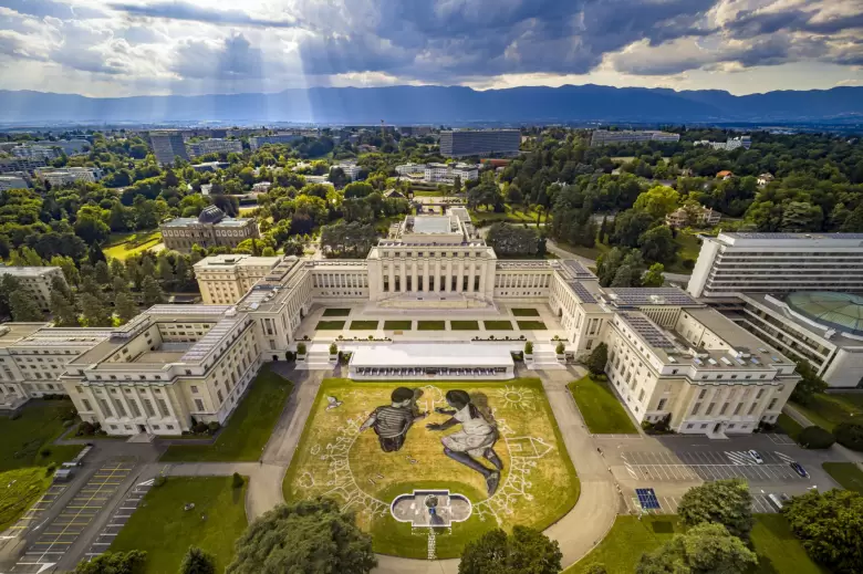 El Palacio de las Naciones en Ginebra.