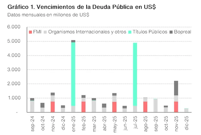 el Tesoro Nacional deber enfrentar elevados vencimientos en moneda dura en enero y julio de 2025 