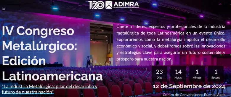 El IV Congreso Metalrgico en su Primera Edicin Latinoamericana reunir a los principales expertos, autoridades, empresarios y sindicalistas.