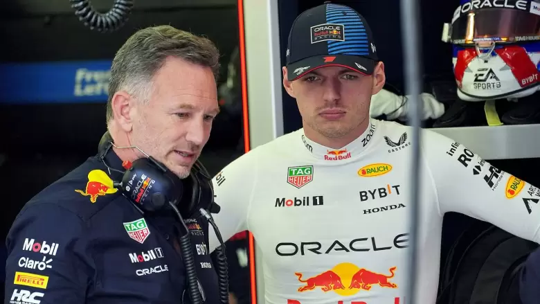 Christian Horner y Max Verstappen