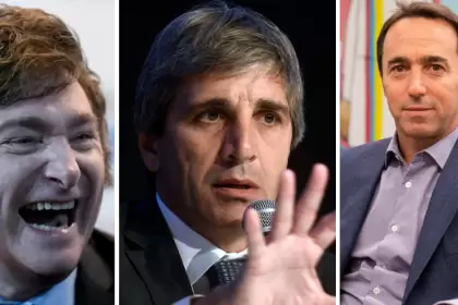 Javier Milei, Luis Caputo y Marcos Galperin.