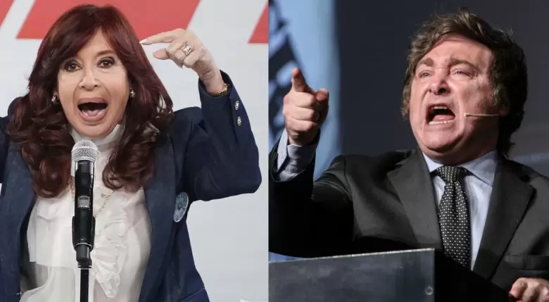 Cristina Fernández y Javier Milei.