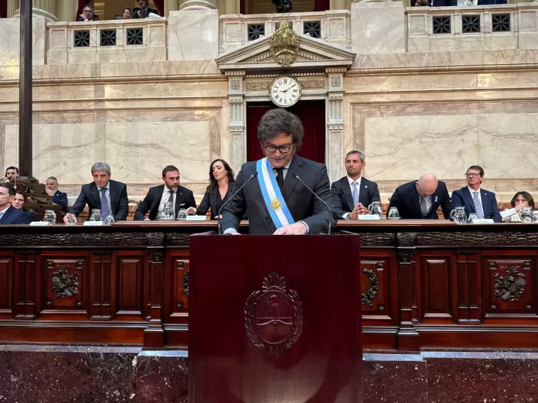 Javier Milei, el domingo pasado en el Congreso