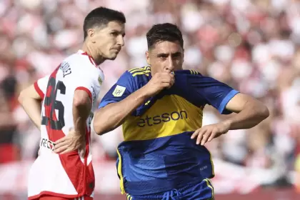 El delantero uruguayo Miguel Merentiel anot en el ltimo Superclsico entre Boca y River