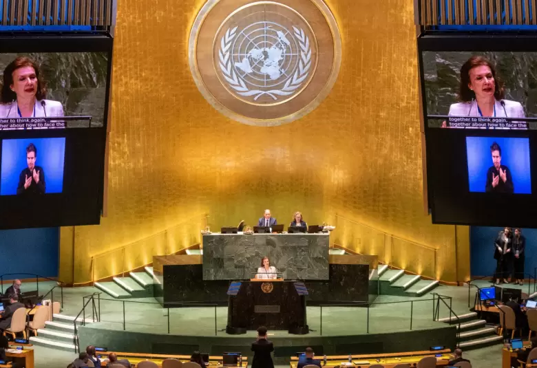 Diana Mondino en la ONU