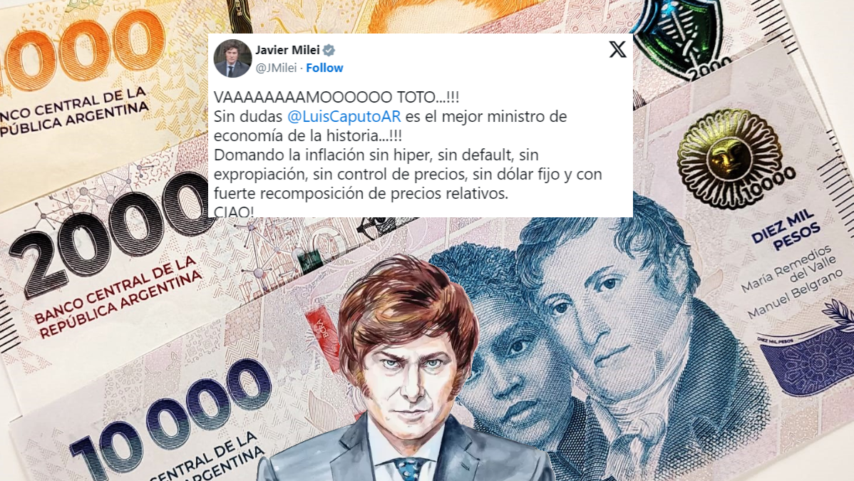 Javier Milei eufórico por este nuevo dato del Indec: "Sin dudas, Caputo