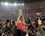 Andrés Iniesta celebrando el título de campeón del mundo con España en el Mundial de Sudáfrica 2010