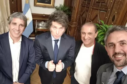 Ramón Díaz de visita en la Casa Rosada