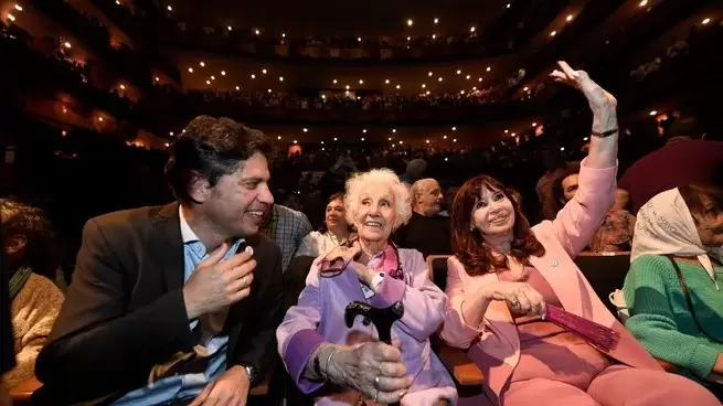 Axel Kicillof, Estela de Carlotto y Cristina Kirchner