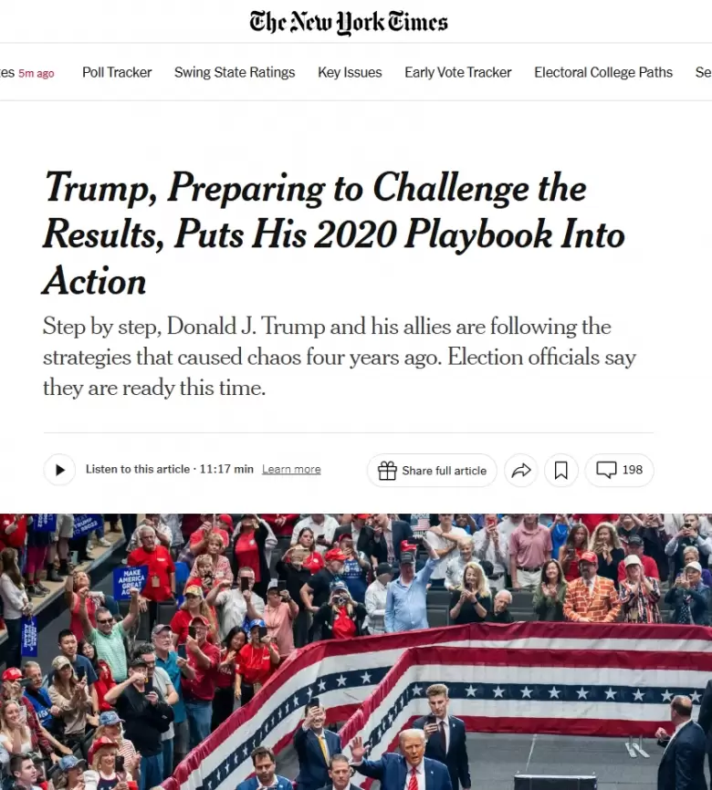Trump dijo que ya ganó.