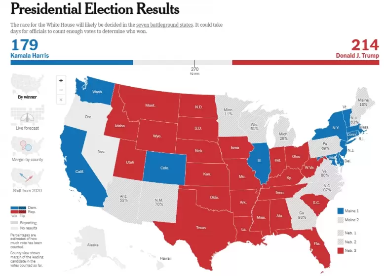 El país pintado de rojo.