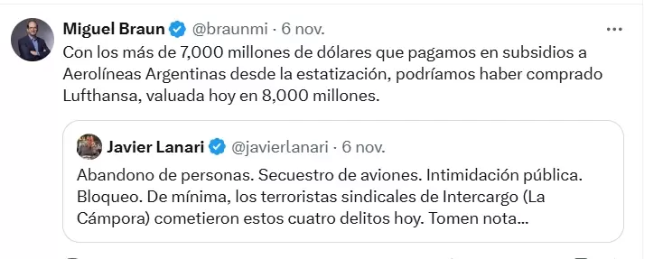 El tuit de Mike Braun