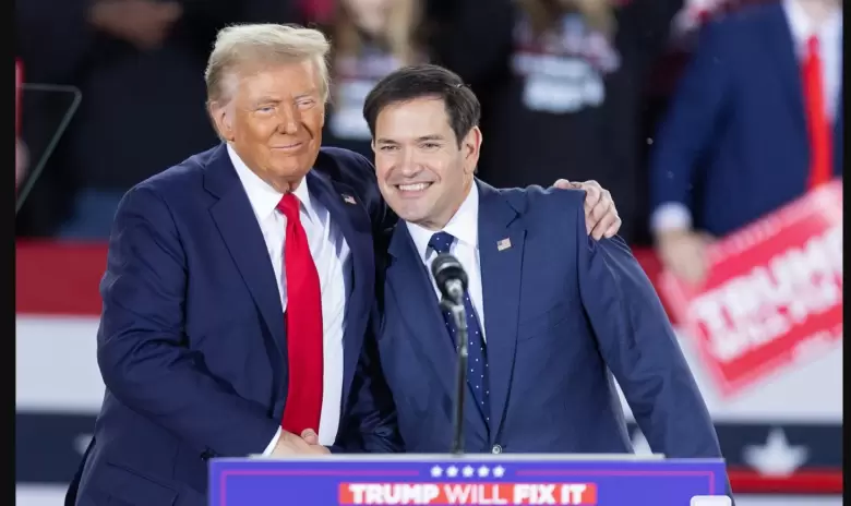 Marco Rubio y Trump, durante la campaña.