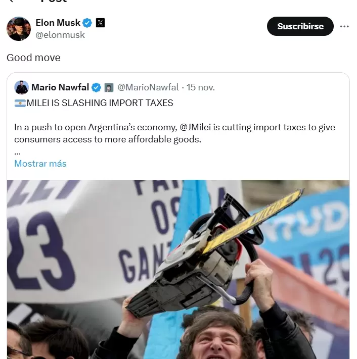 La celebración de Musk.