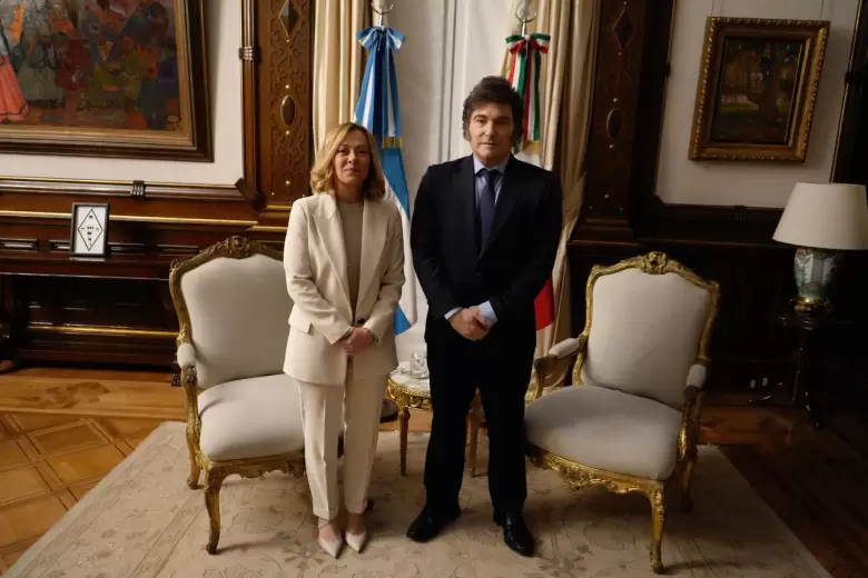 Javier Milei y Giorgia Meloni
