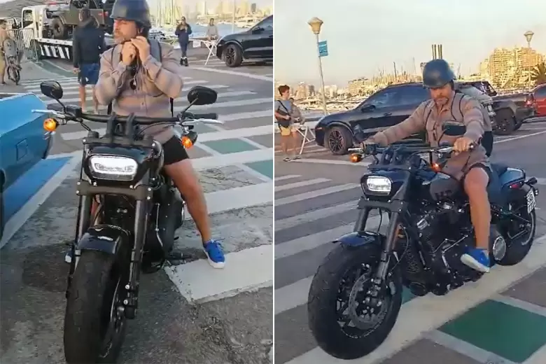 Lacalle Pou el pasado verano en su moto, en Punta del Este.