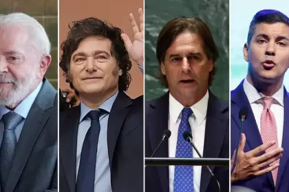 Lula da Silva, Javier Milei, Luis Lacalle Pou, Santiago Peña
