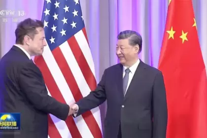 Elon Musk con el presidente chino Xi Jinping en noviembre de 2023, en San Francisco.