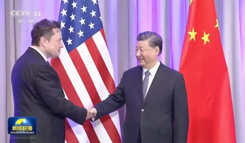 Elon Musk con el presidente chino Xi Jinping en noviembre del año pasado, en San Francisco.