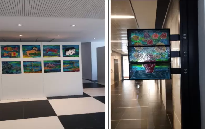 Mural diseñado por Fanny Finchelman a pedido de la firma constructora Adler para la inauguración de sus oficinas en Ramat Gan - Israel