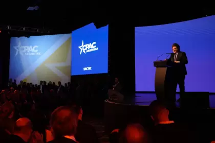El presidente Javier Milei en el foro de la derecha global.