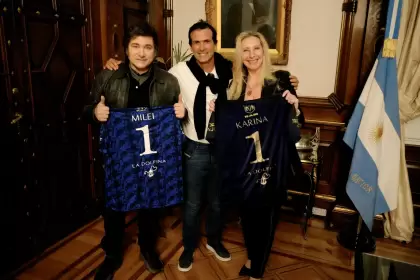 Adolfo Cambiaso, Javier Milei y Karina Milei