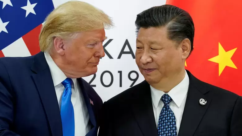 El presidente de Estados Unidos, Donald Trump, junto al presidente chino, Xi Jinping