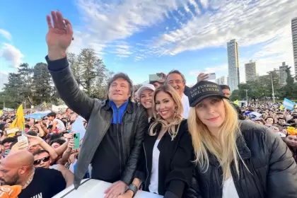 Javier Milei, Karina Milei y Romina Diez