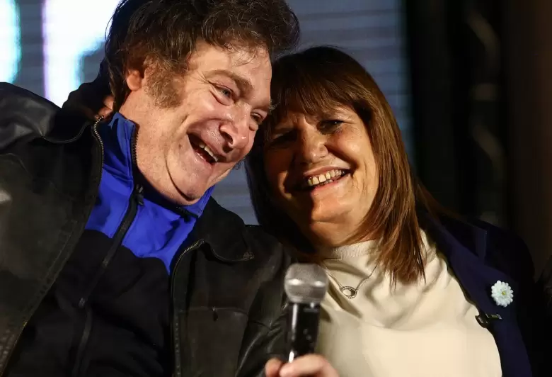 Javier Milei junto a Patricia Bullrich