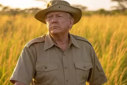 Donald Trump en un safari en Africa.