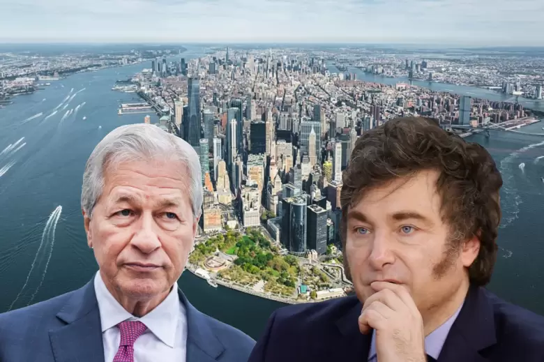 Jamie Dimon, CEO del JP Morgan y Javier Milei