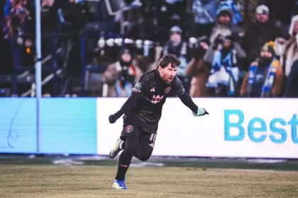 El festejo de gol de Messi en el triunfo del Inter Miami ante el Kansas City.