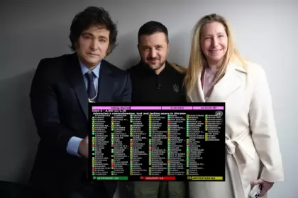 Los hermanos Milei, con Zelenski. Eran otras épocas.