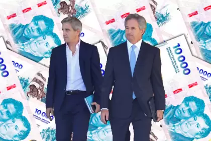 Luis "Toto" Caputo y Pablo Quirno, cerebros del equipo económico.