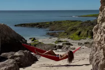 Juliana Awada, relajando en Chubut.