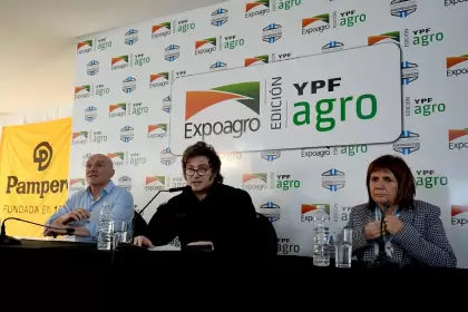 Javier Milei en Expoagro con un fuerte respaldo a Bullrich