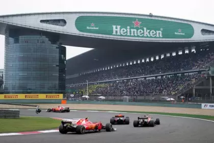 Una de las curvas del Circuito Internacional de Shanghái