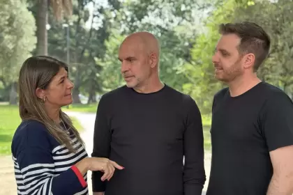 Guadalupe Tagliaferri, Horacio Rodríguez Larreta y Emmanuel Ferrario