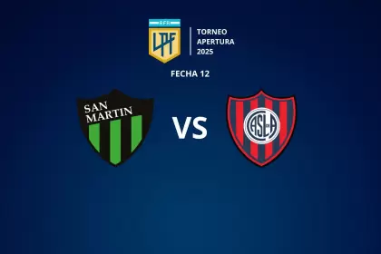 San Martín de San Juan y San Lorenzo se enfrentan por la fecha 12 del Grupo B del Torneo Apertura 2025