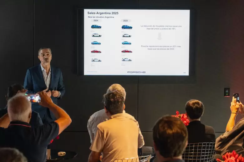 Gustavo Gioia, Gerente General de Porsche Argentina, subrayó la rebaja en los precios tras los cambios impositivos.