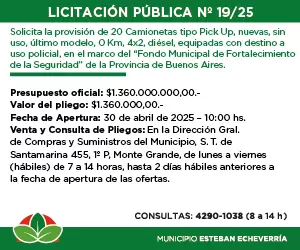 licitación pública 19/25 de esteban echeverría