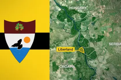 Ubicación geográfica de Liberland, entre Croacia y Serbia, a orillas del río Danubio.
