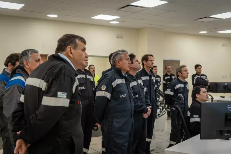 Vista de la planta de procesamiento de gas de La Calera, operada por Pluspetrol e YPF en Vaca Muerta
