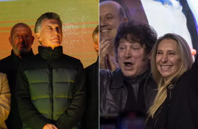 Mauricio Macri, Javier y Karina Milei.