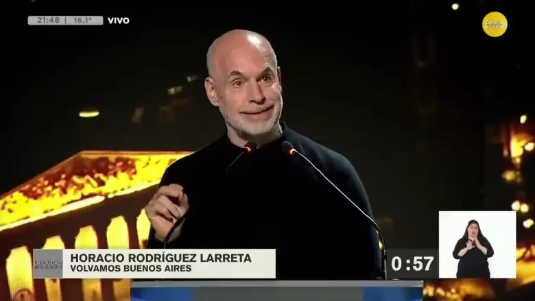 Horacio Rodríguez Larreta en el debate electoral.