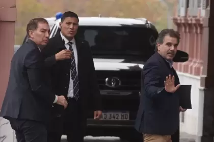 Diego Santilli y Cristian Ritondo en Casa Rosada.