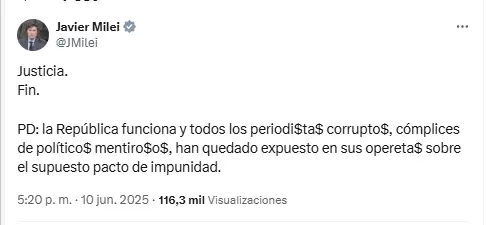 Condena a Cristina: Milei festeja desde Israel y lanza fuerte acusación a la prensa